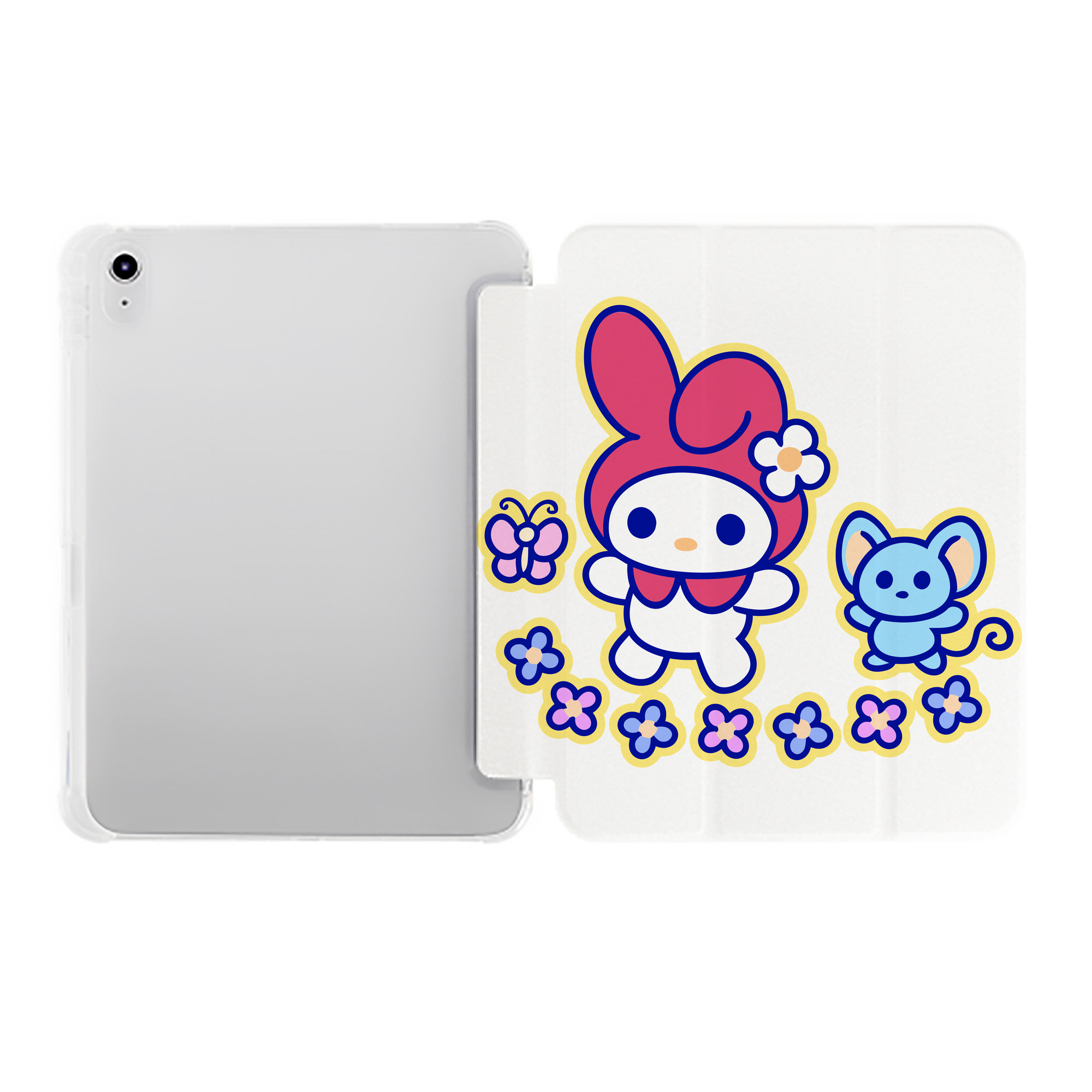 （画像用） Hello Kitty ハローキティ IPad ケース ペン収納付き 三つ折りスタンド PUレザー×シリコン 対応機種9.5/10.5/10.9インチ